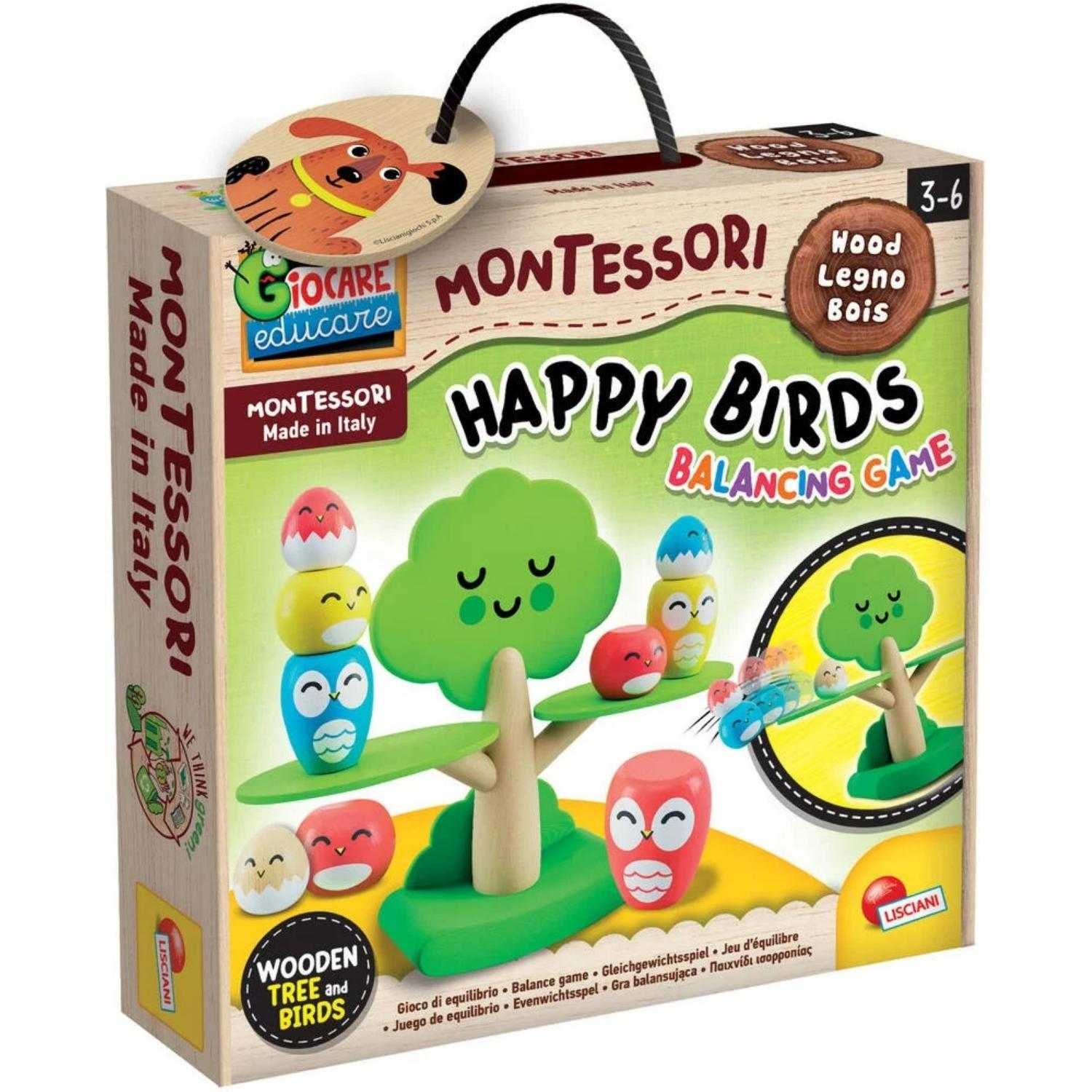 Montesori set baby wood happy birds