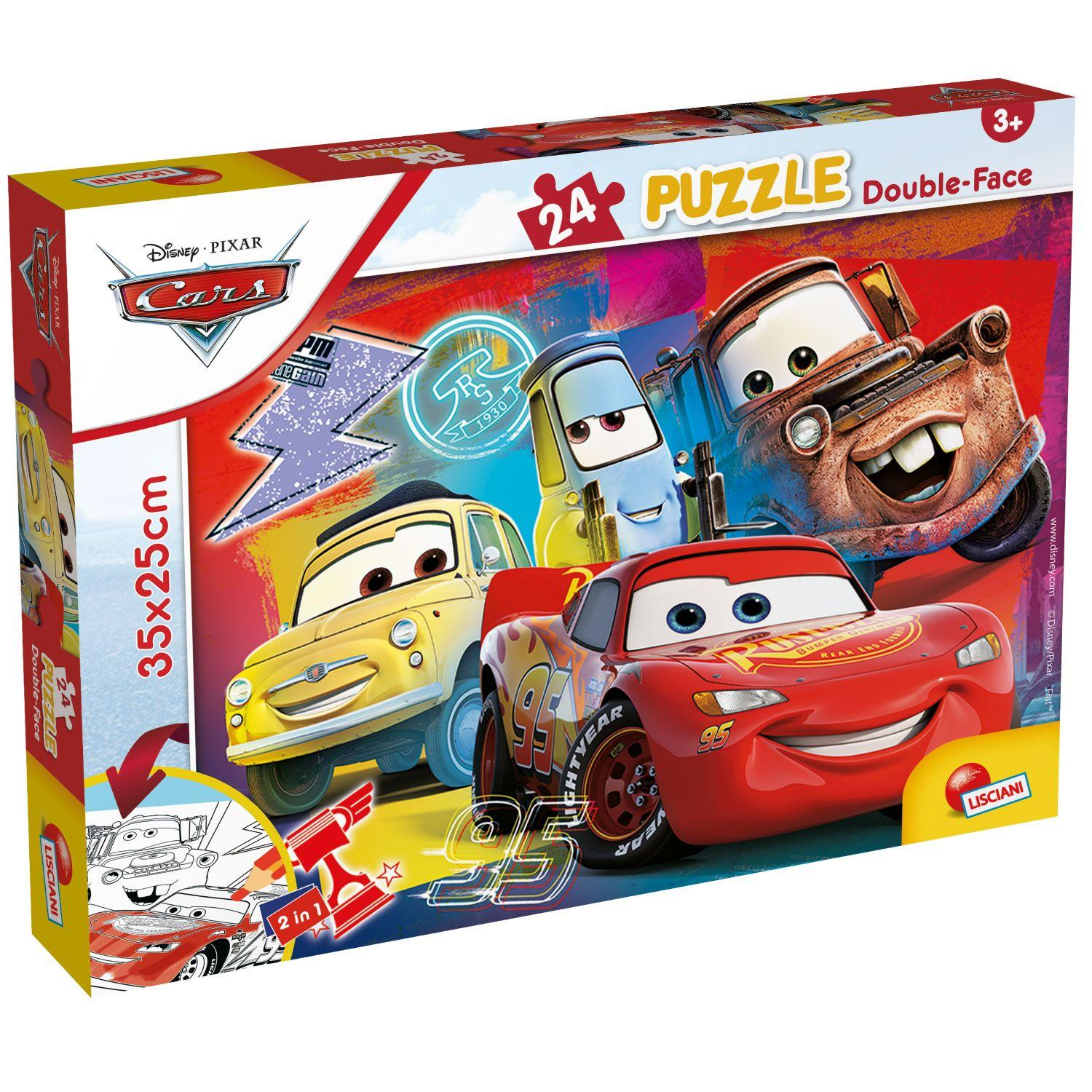Slagalica lisciani 24pcs cars 2u1 slozi i oboji