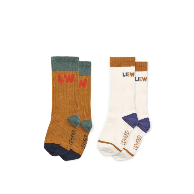 Liewood Annette sokne 2pcs,Creme /Golden caramel 