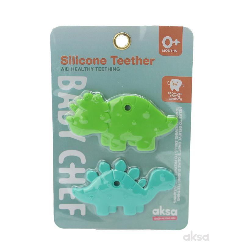 Baby Chef silikonska glodalica dino, 2 kom 