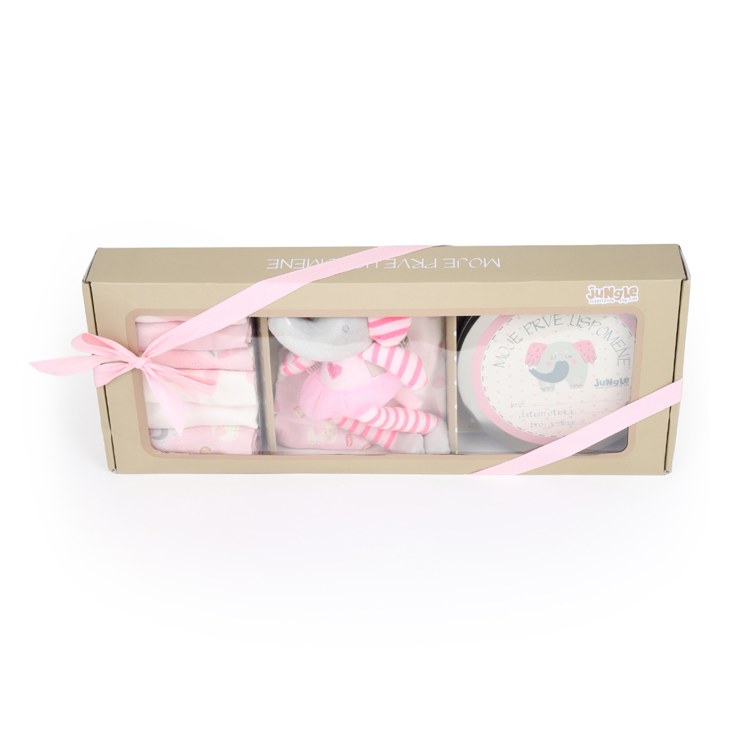Jungle bebi set prvi otisak, roze
