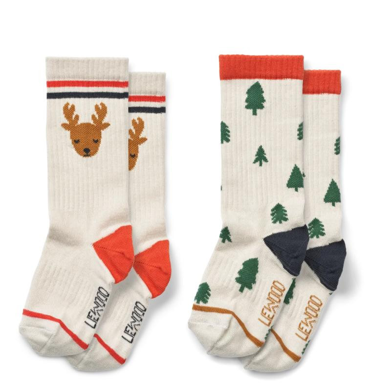 Liewood Annette sokne 2pcs,Holiday reindeer/Trees 