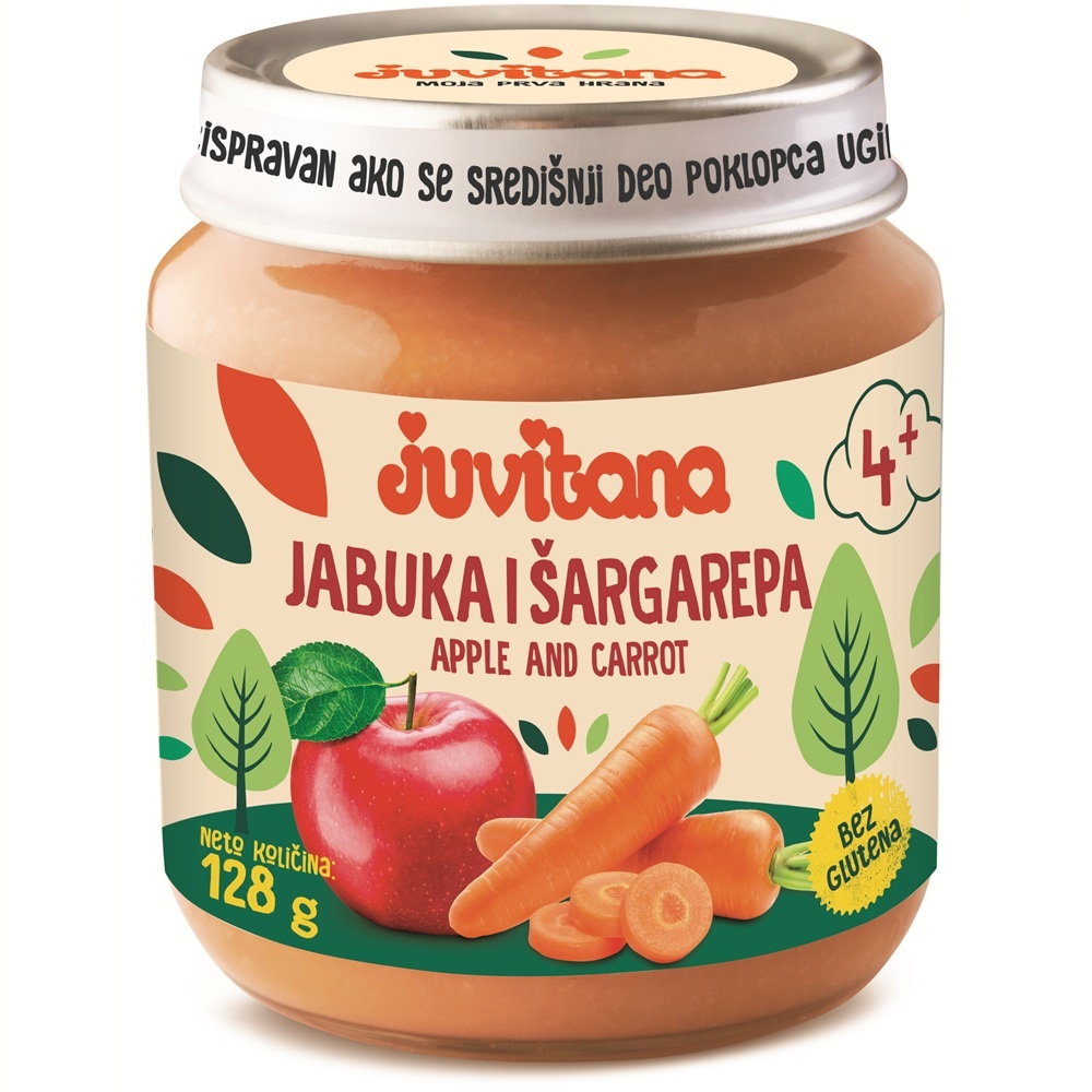 Juvitana kašica od jabuke i šargarepe 128g 