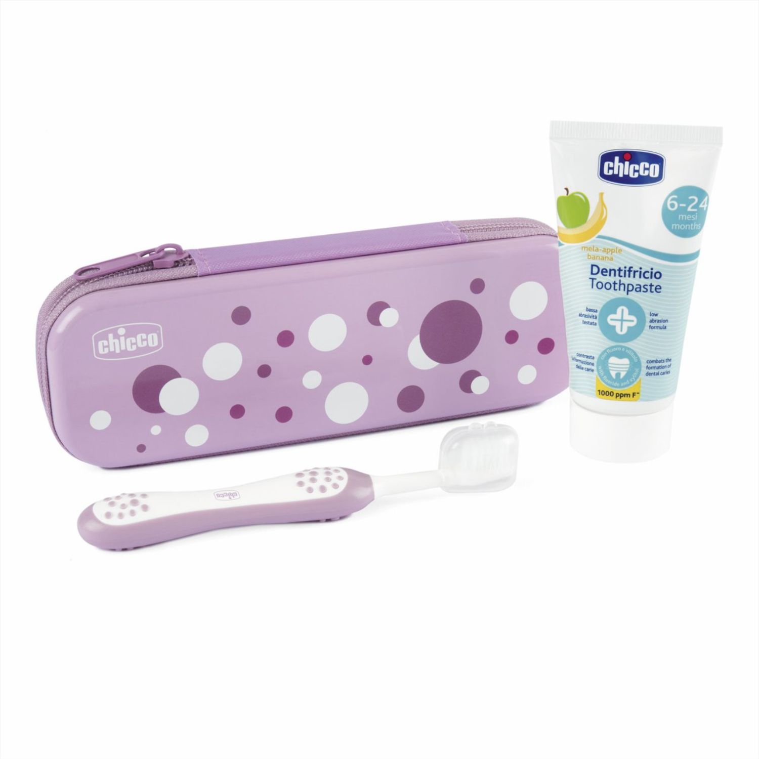 Chicco set za pranje zuba 6m+,roze