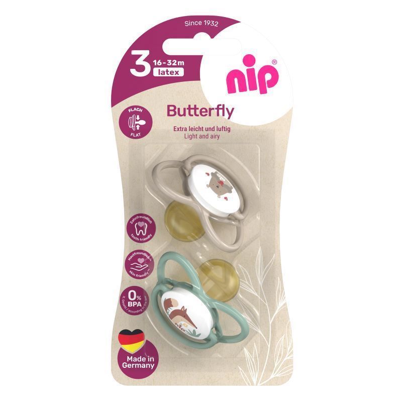Nip Butterfly laža, kaučuk, mix boja, 16-32m 