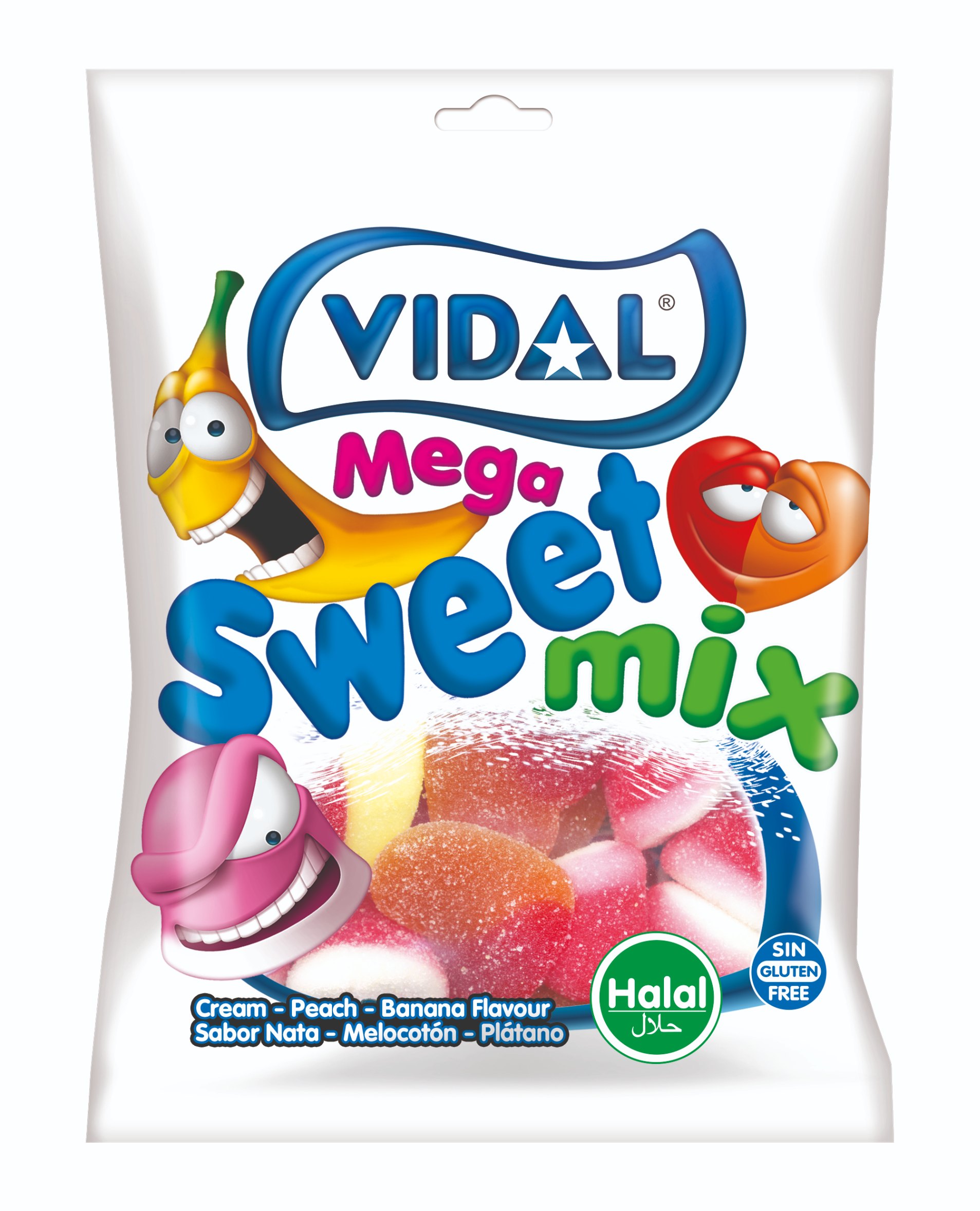 Vidal gumene bombone mega sweet mix 90g