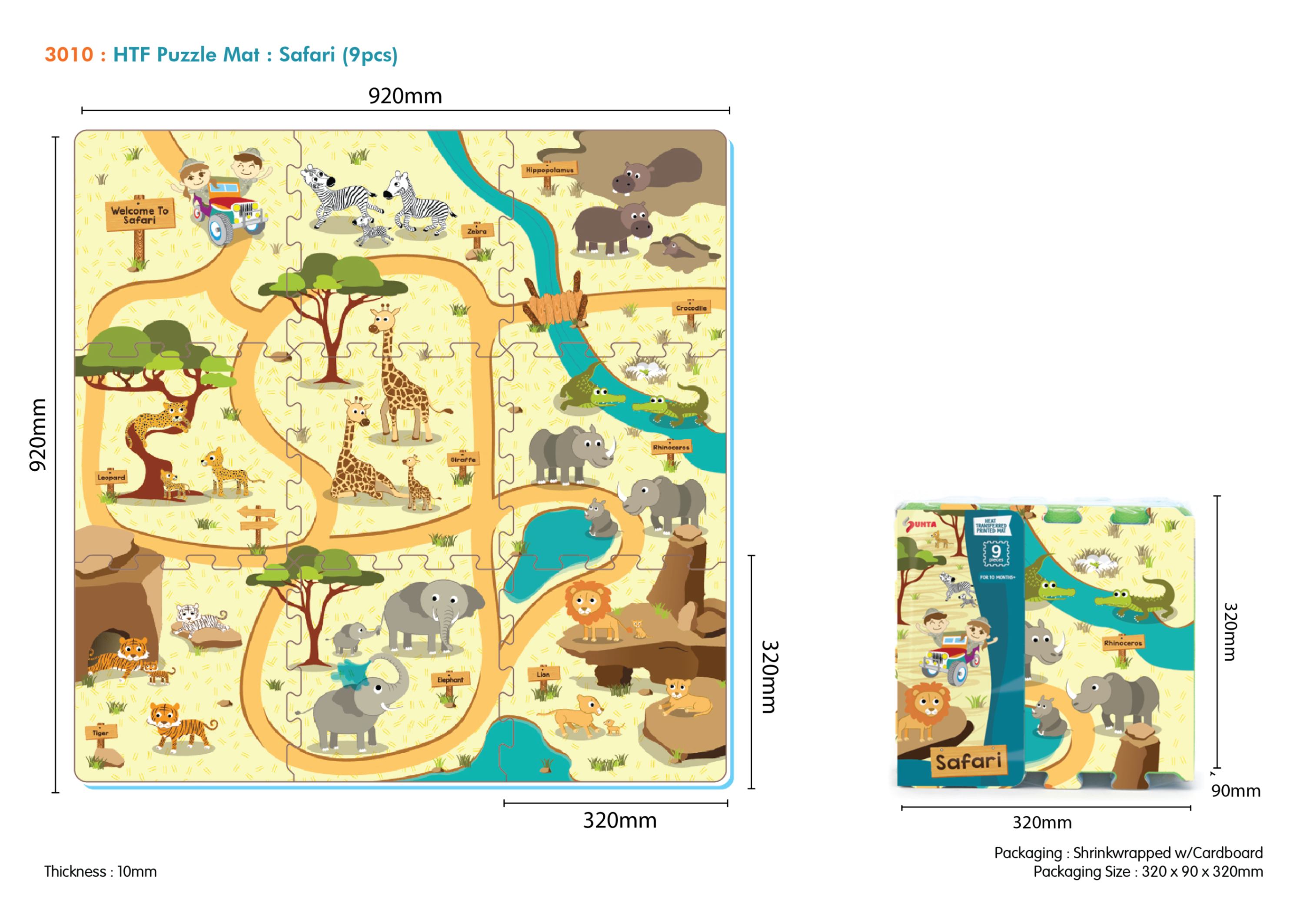 Sunta podne puzzle  safari, 9 kom 