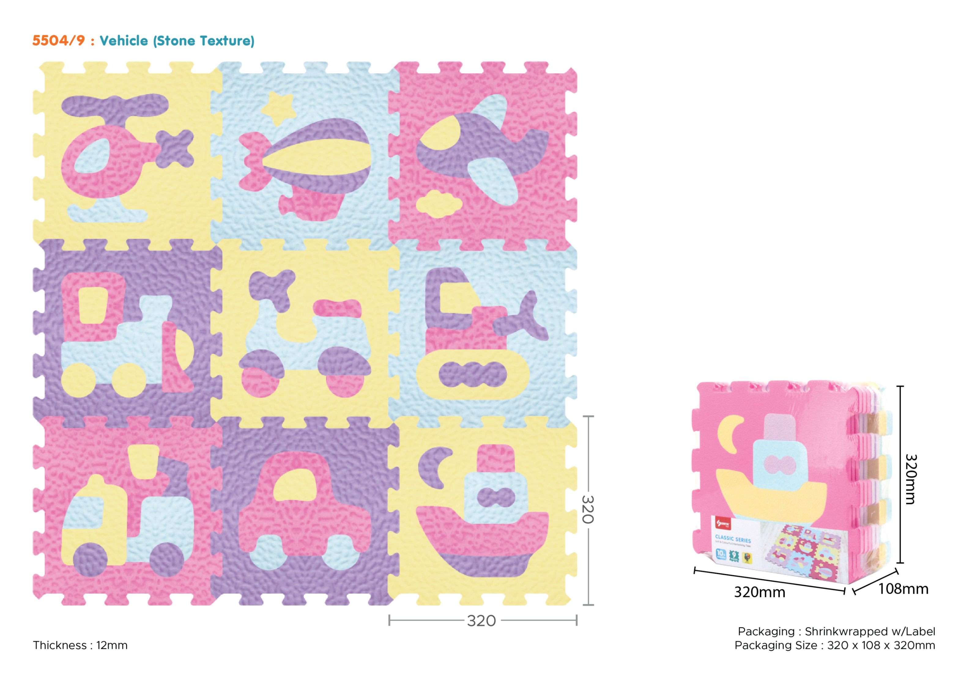 Sunta podne puzzle vozila, 9 kom 