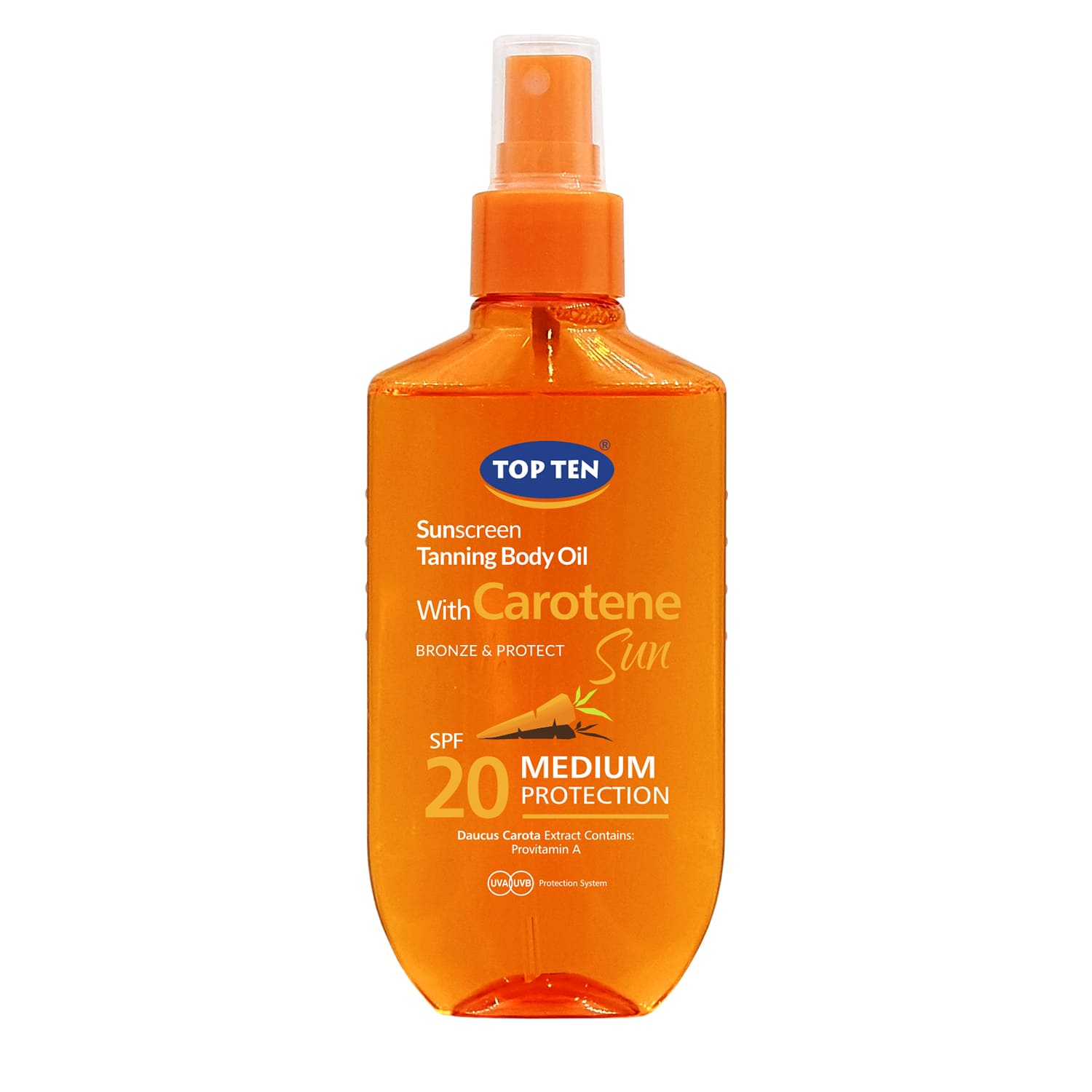 Top Ten ulje za sunč.carotena spf 20 150ml sprej 