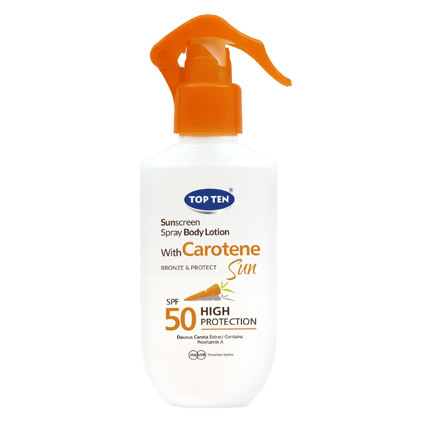Top Ten losion za sunč.carotena spf 50 150ml sprej