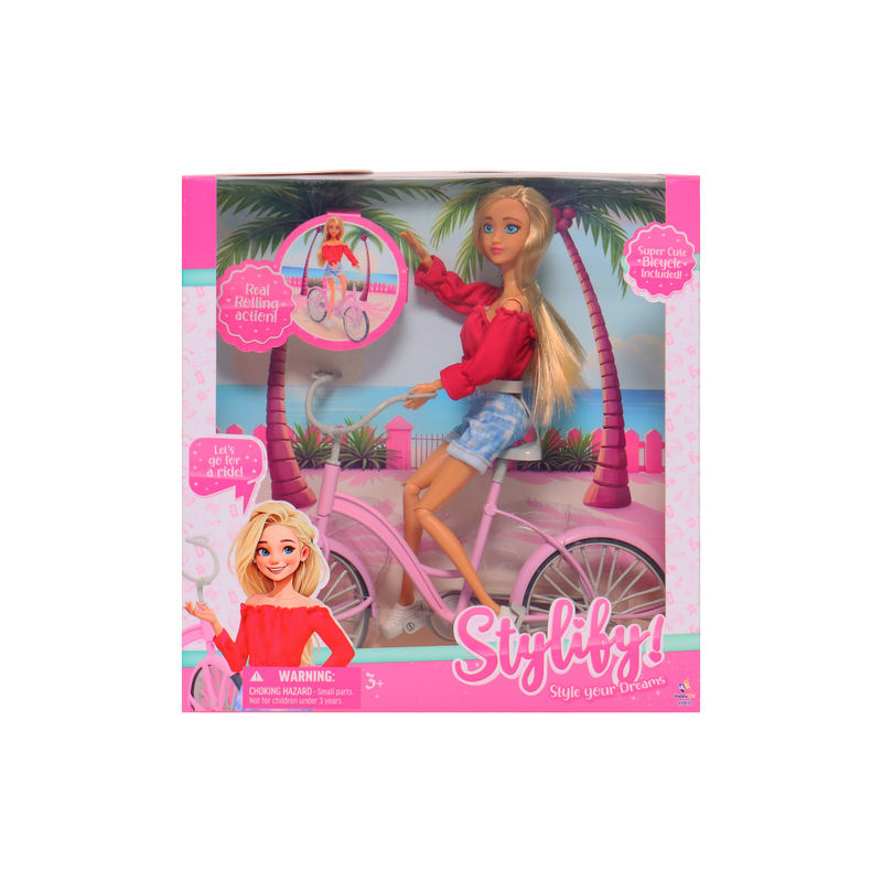 Stylify Fashion lutka sa biciklom, 31cm 