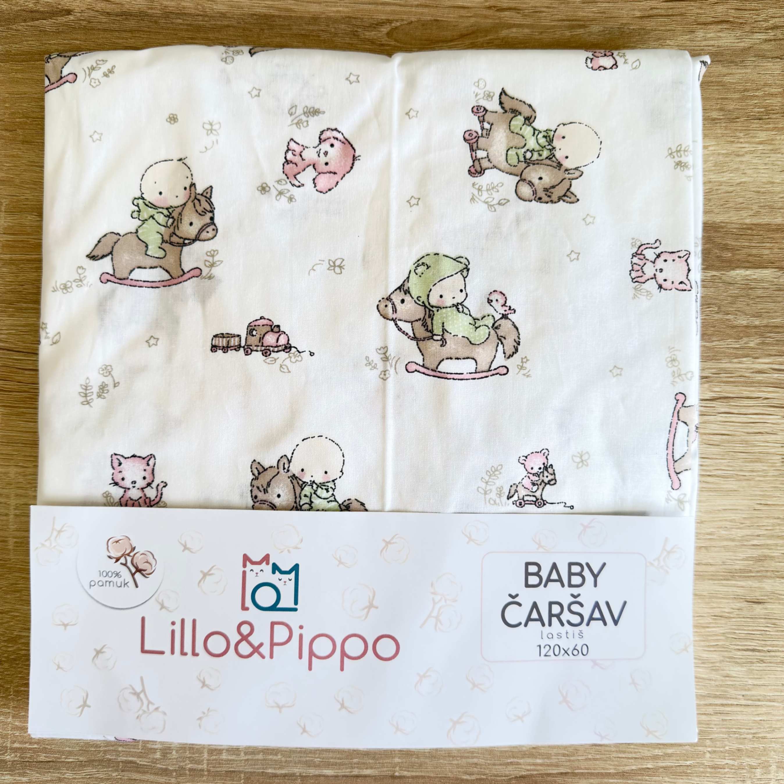 Lillo&Pippo čaršav sa lastišem Konjići, 60x120cm