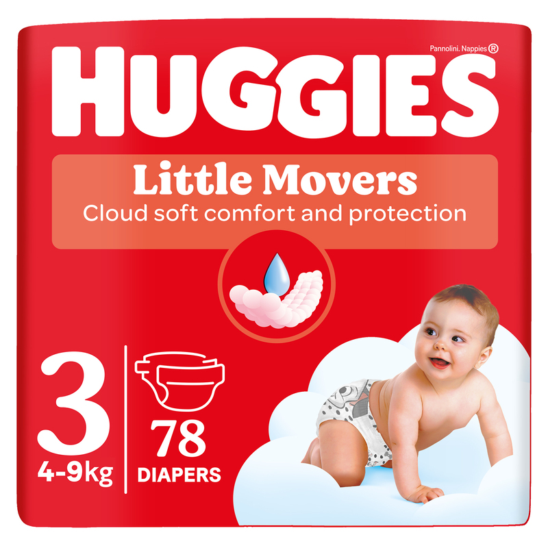 Huggies pelene little movers 3  4-9, 78kom 