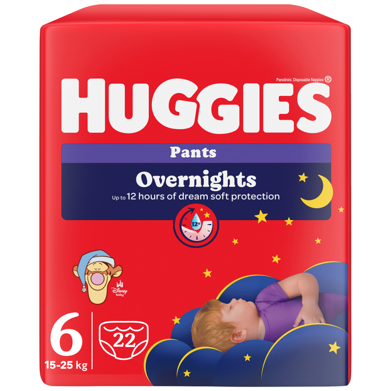 Huggies pelene pants overnights 6 15-25kg,22kom 