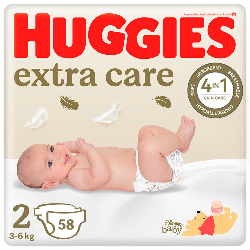 Huggies pelene extra care 2 3-6kg 58kom