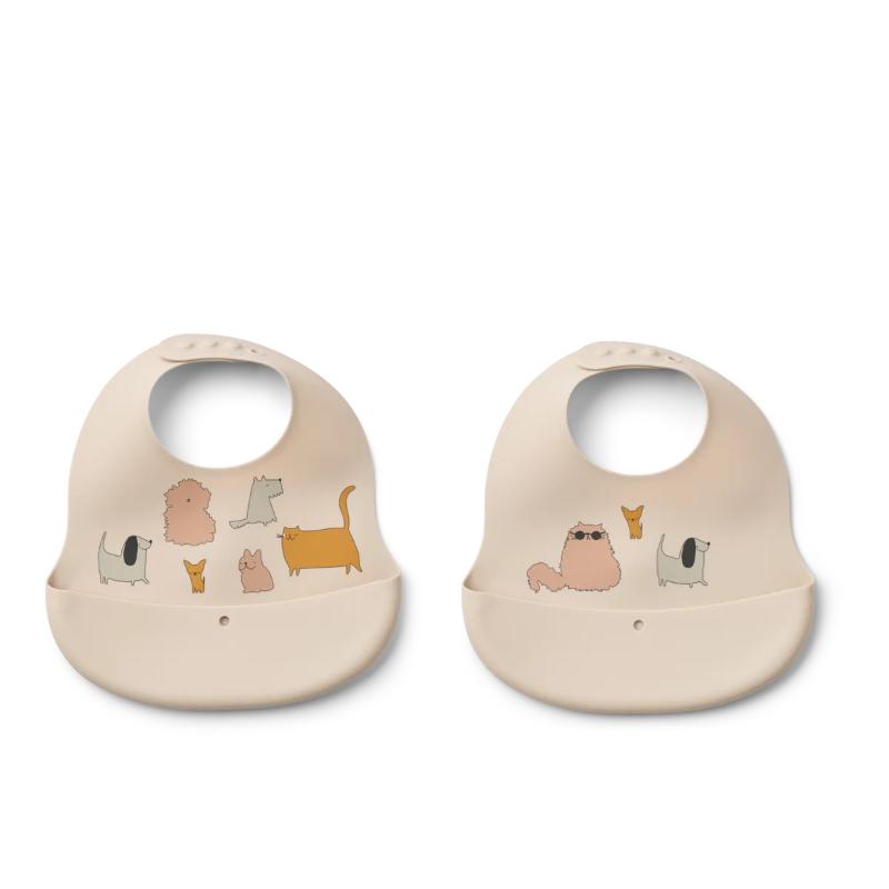 Liewood silik portikla 2pcs Ember,CatsandDogs/Sand 