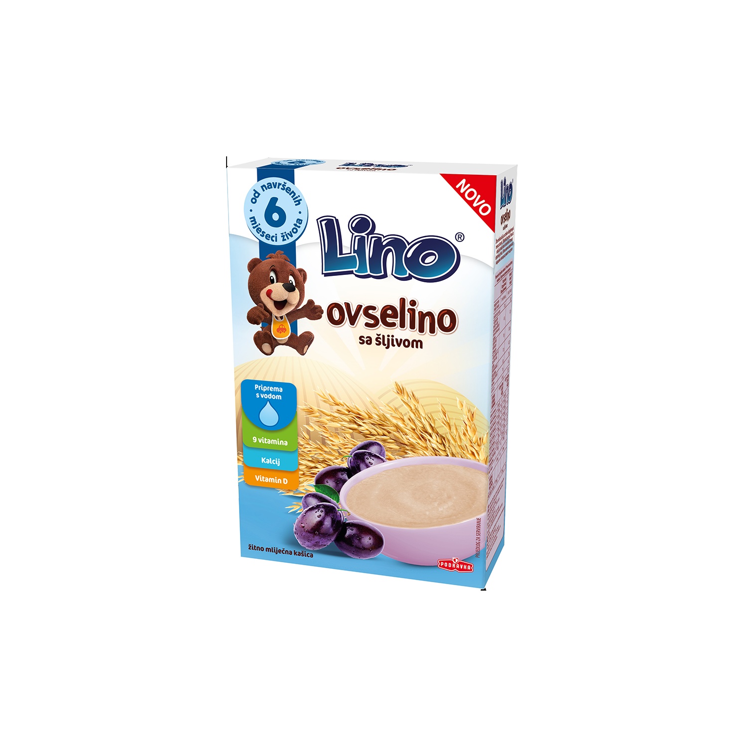 Lino mlečna instant kaša ovselino sa šljivom 200g