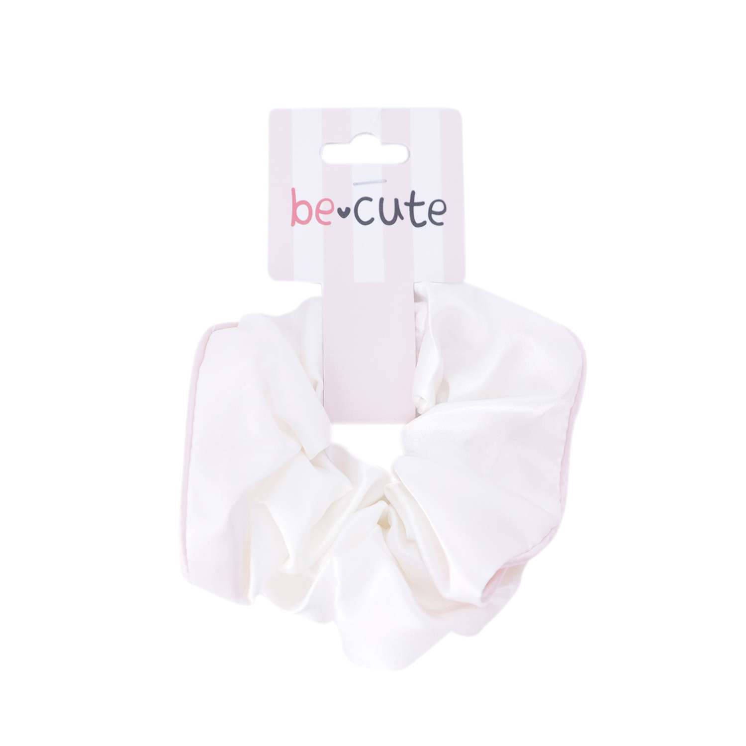 Be Cute satenska gumica za kosu, bela 