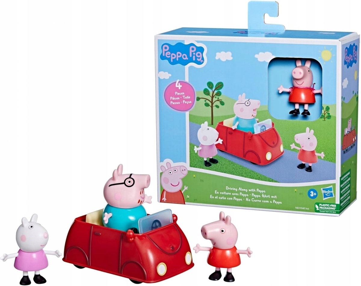 Peppa Prase Set auto i 3 figure