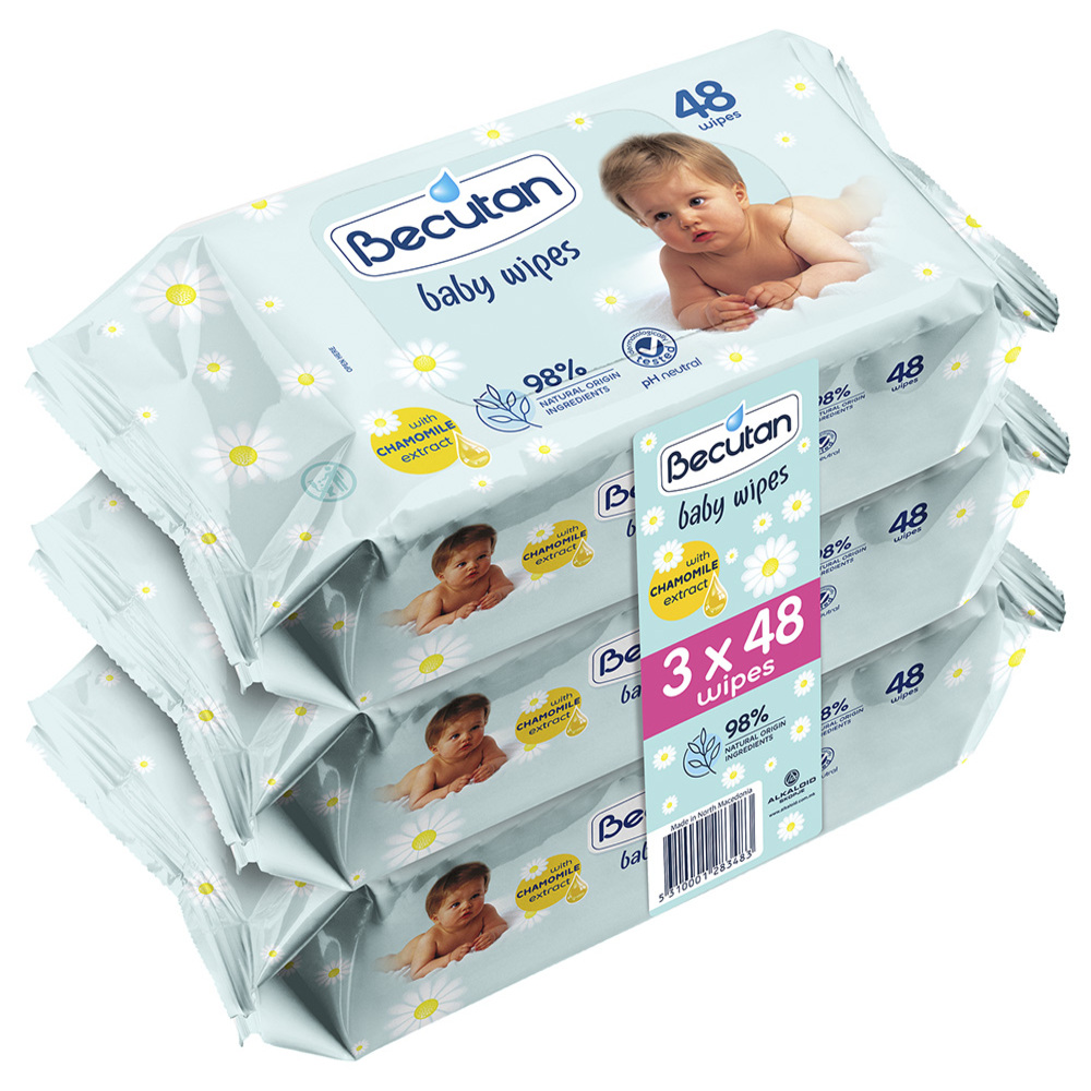 Becutan vlažne maramice kamilica 3x48 komada