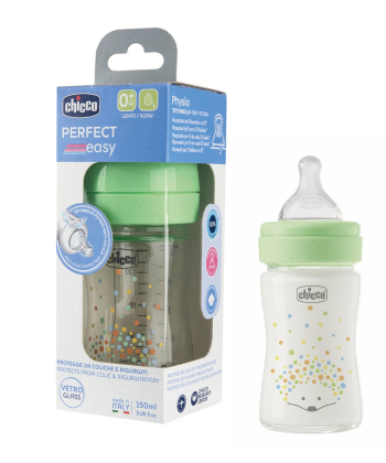 Chicco PE staklena flašica,uni,silikon,150ml 