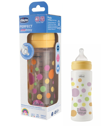 Chicco PE plastična flašica,silikon,dev.330ml 