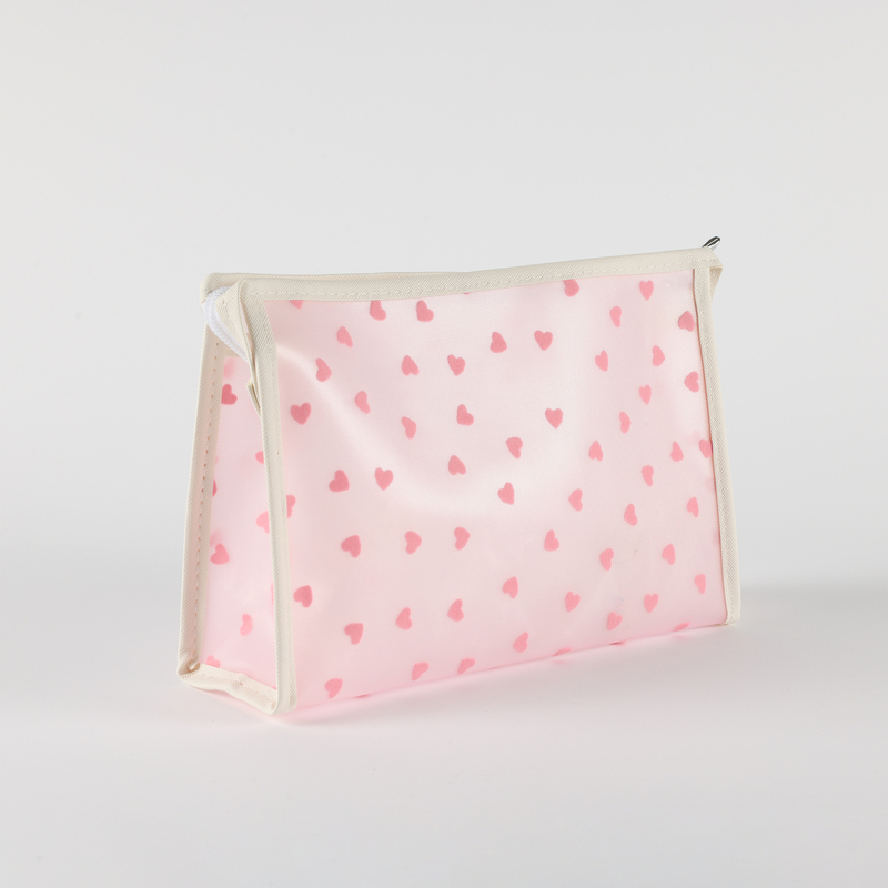 Be Cute prozirni neseser srca, roze 24x7x16cm