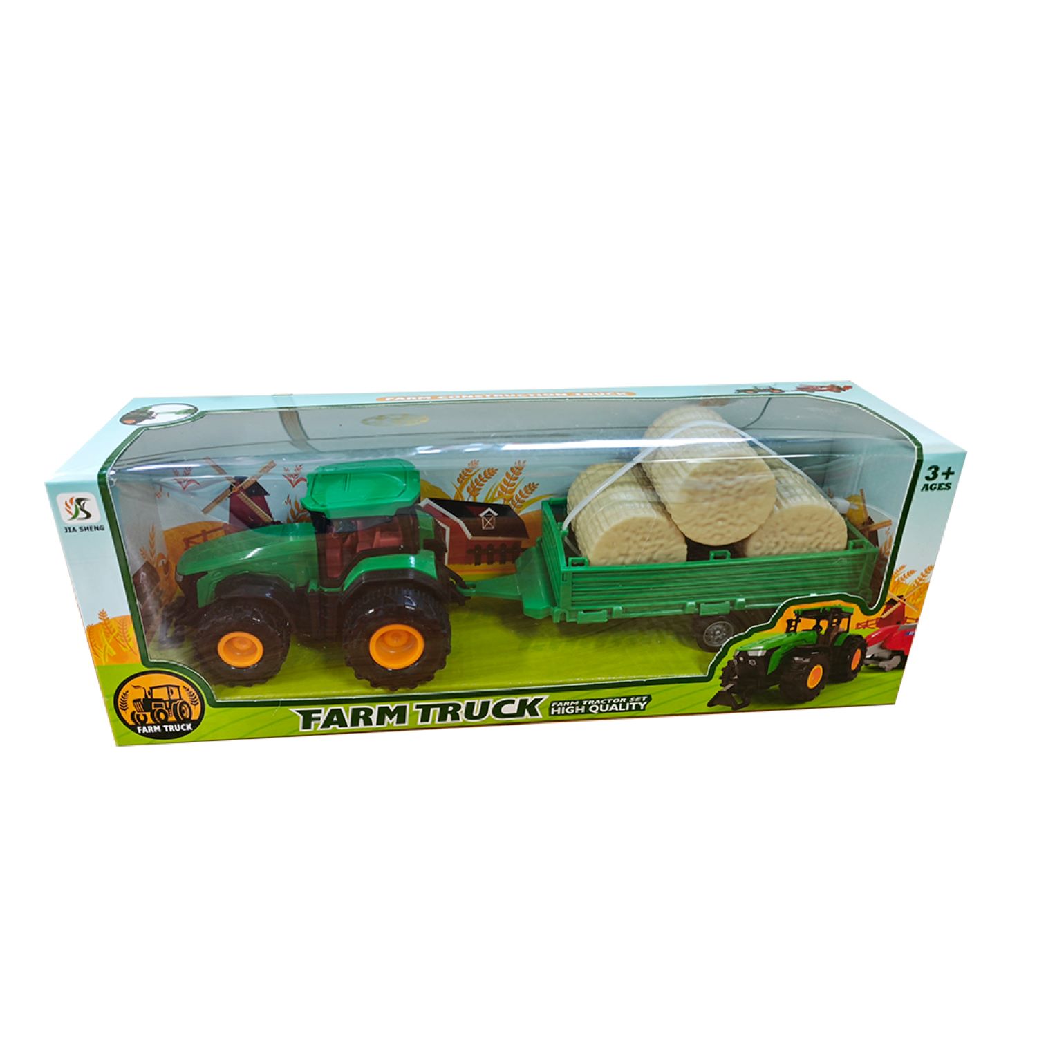 HK Mini traktor seno zeleni 39,5x9,5x15,5cm