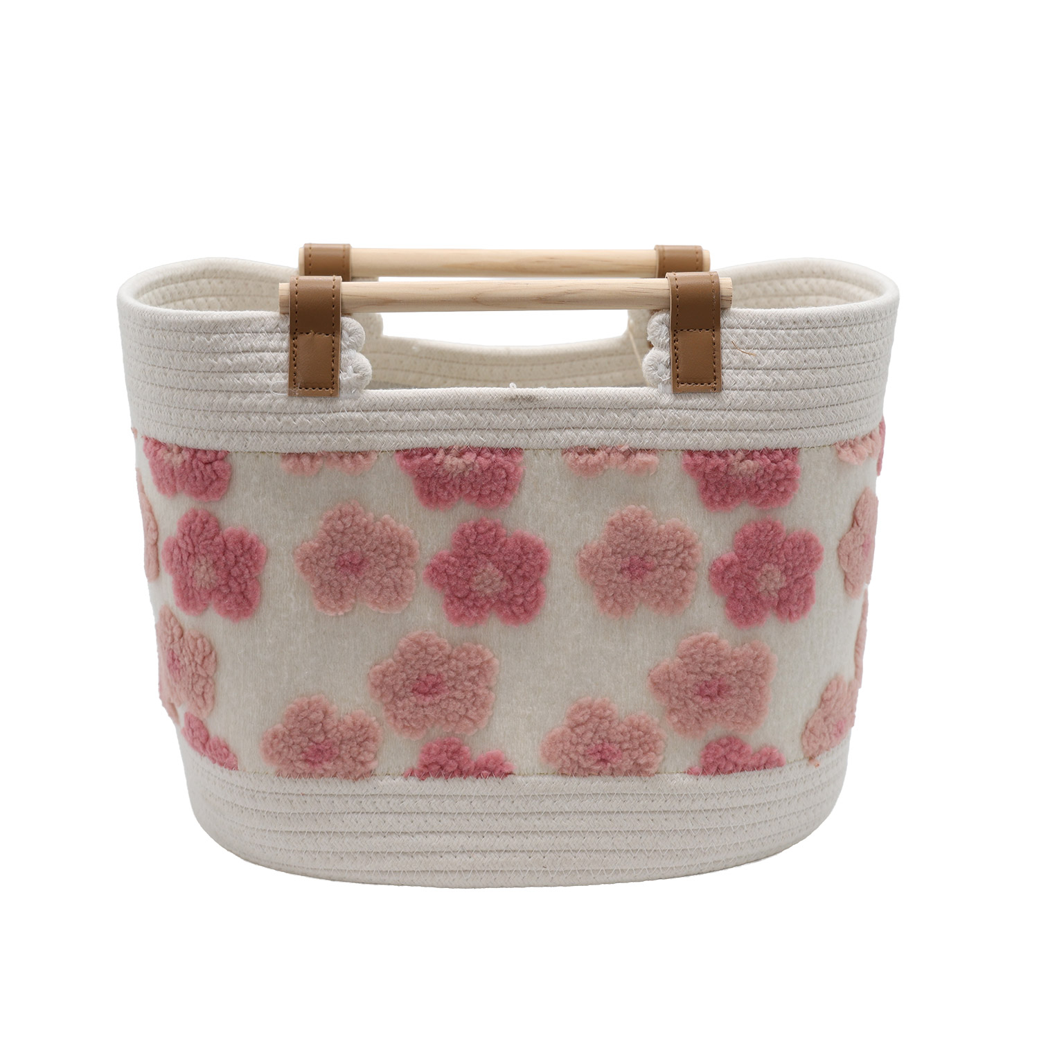 Cute&Cool HOME korpa drvene ručke roze, 40x25x30cm
