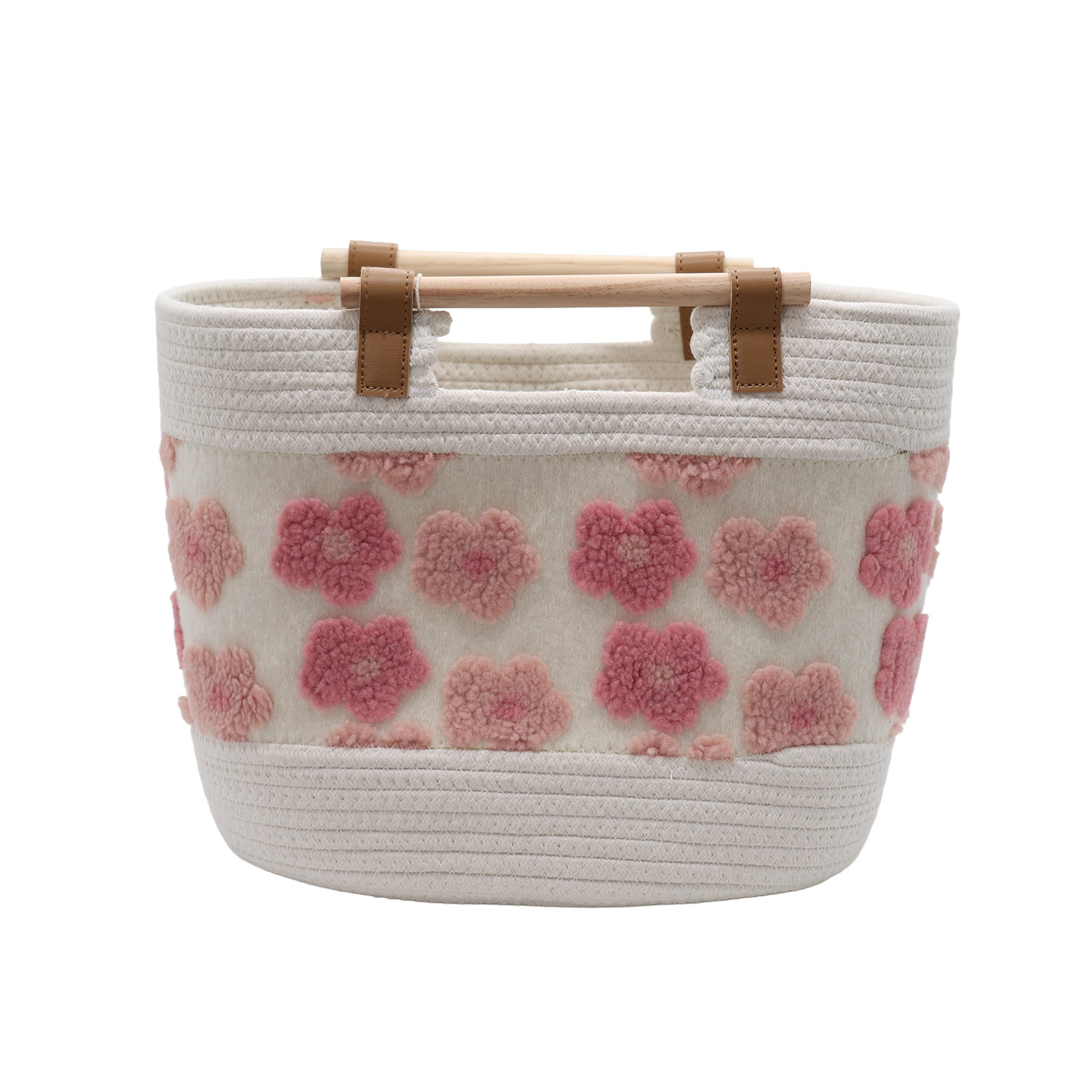 Cute&Cool HOME korpa drvene ručke roze, 35x21x27cm