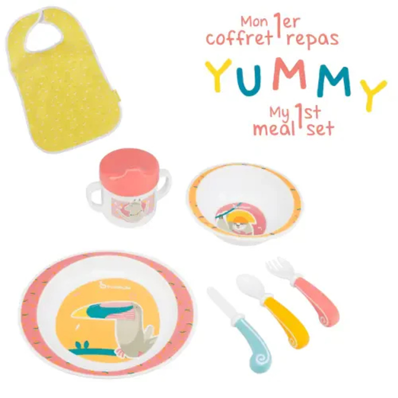 Babymoov set za hranjenje Yummy, koral