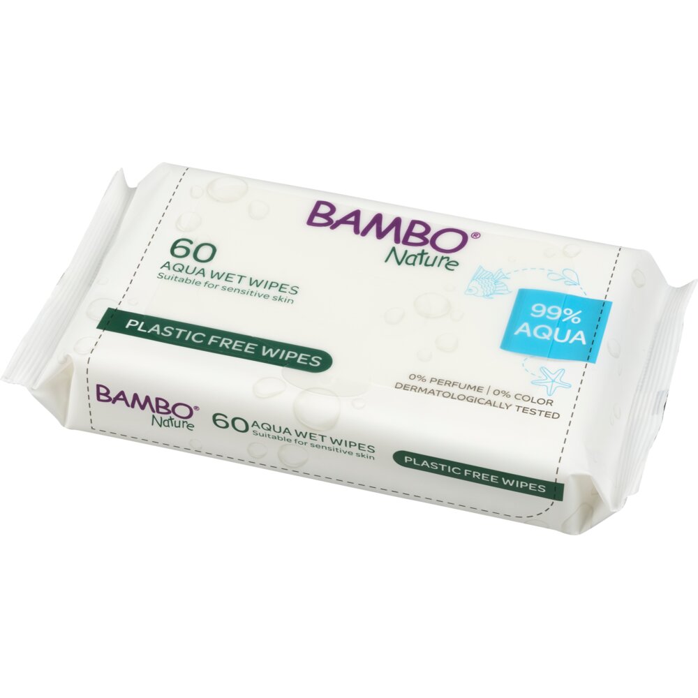 Bambo vlažne maramice Nature Aqua 99% voda 60 kom