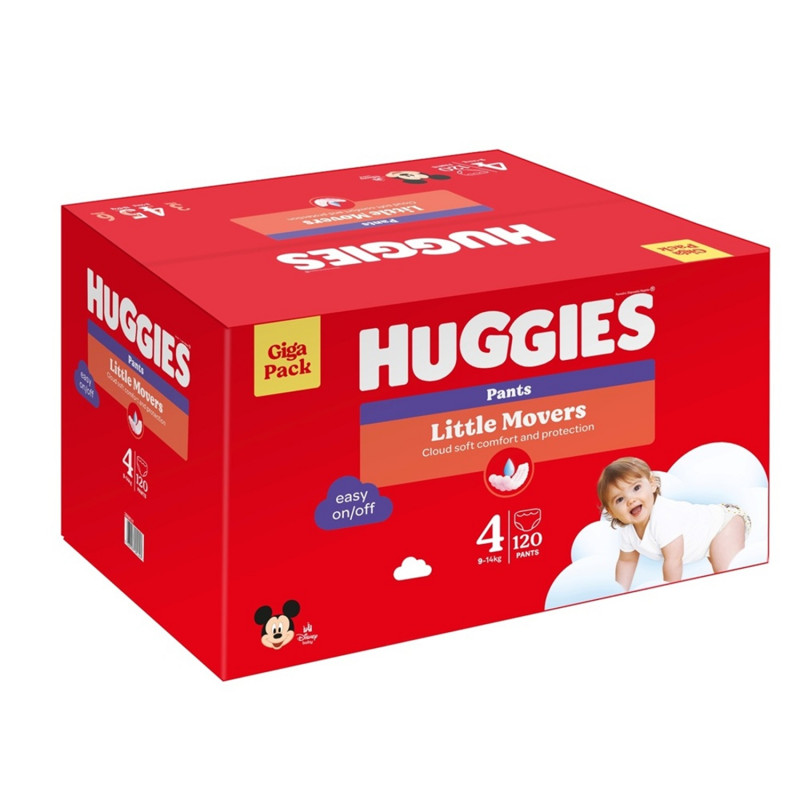 Huggies pel.pants little movers BOX4 9-14kg,120kom
