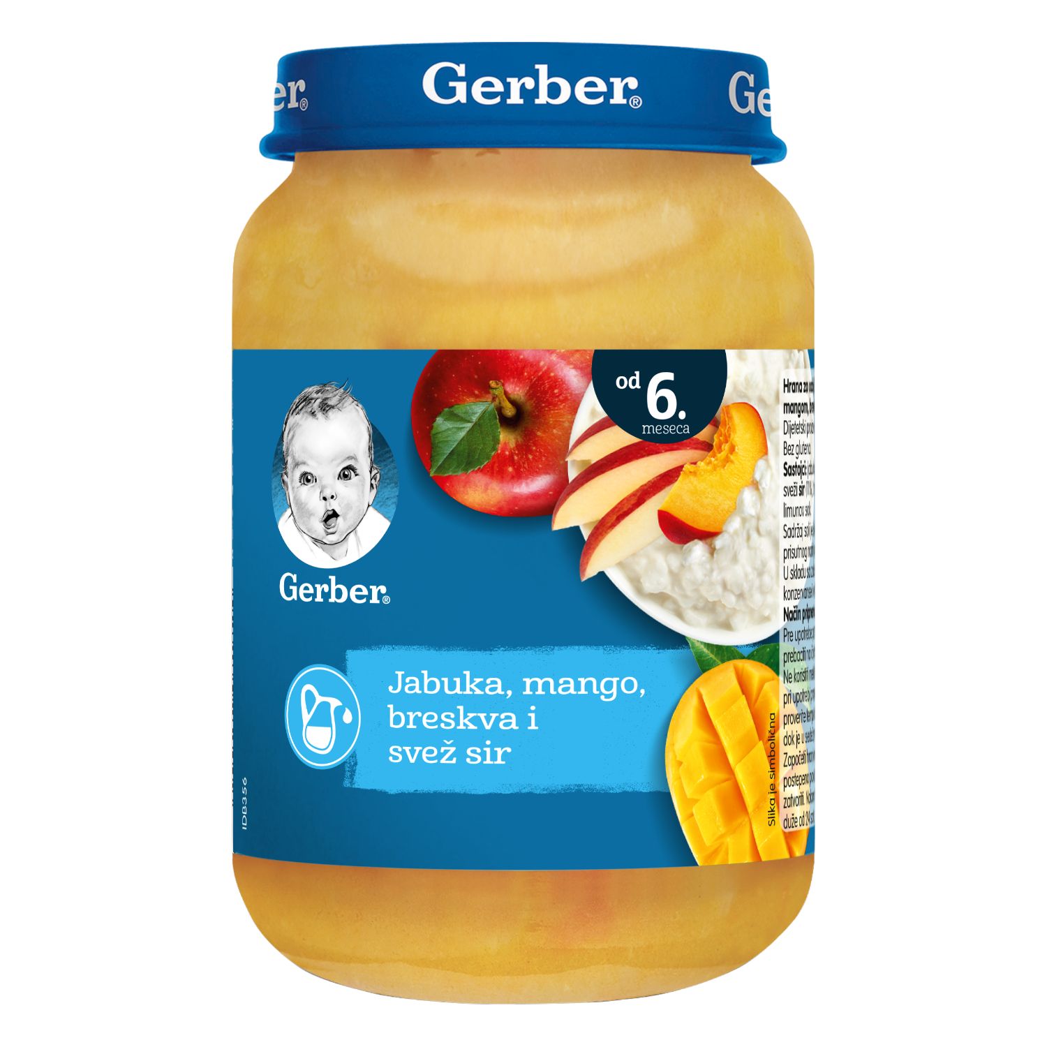 Gerber kašica Jabuka, mango, breskva,svež sir 190g