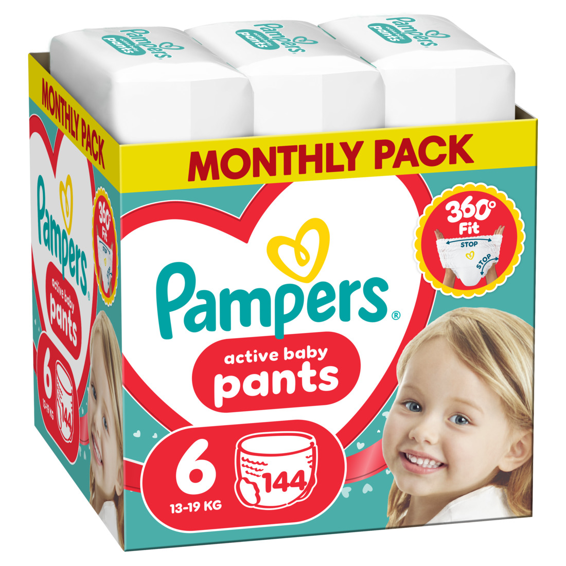 Pampers pants pelene monthly S6, 13-19kg 144 kom 