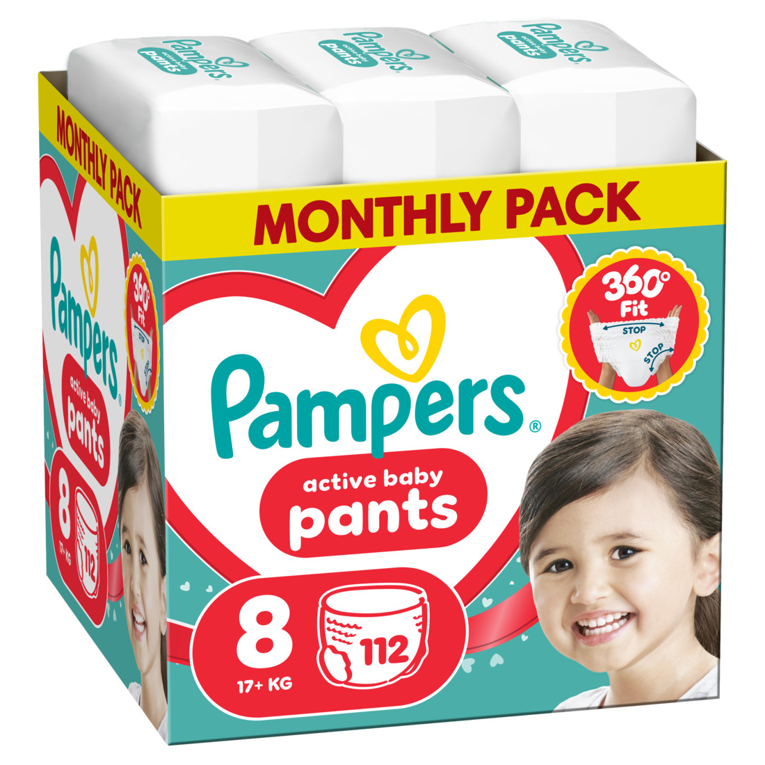 Pampers pants pelene monthly S8, 17+kg 112 kom