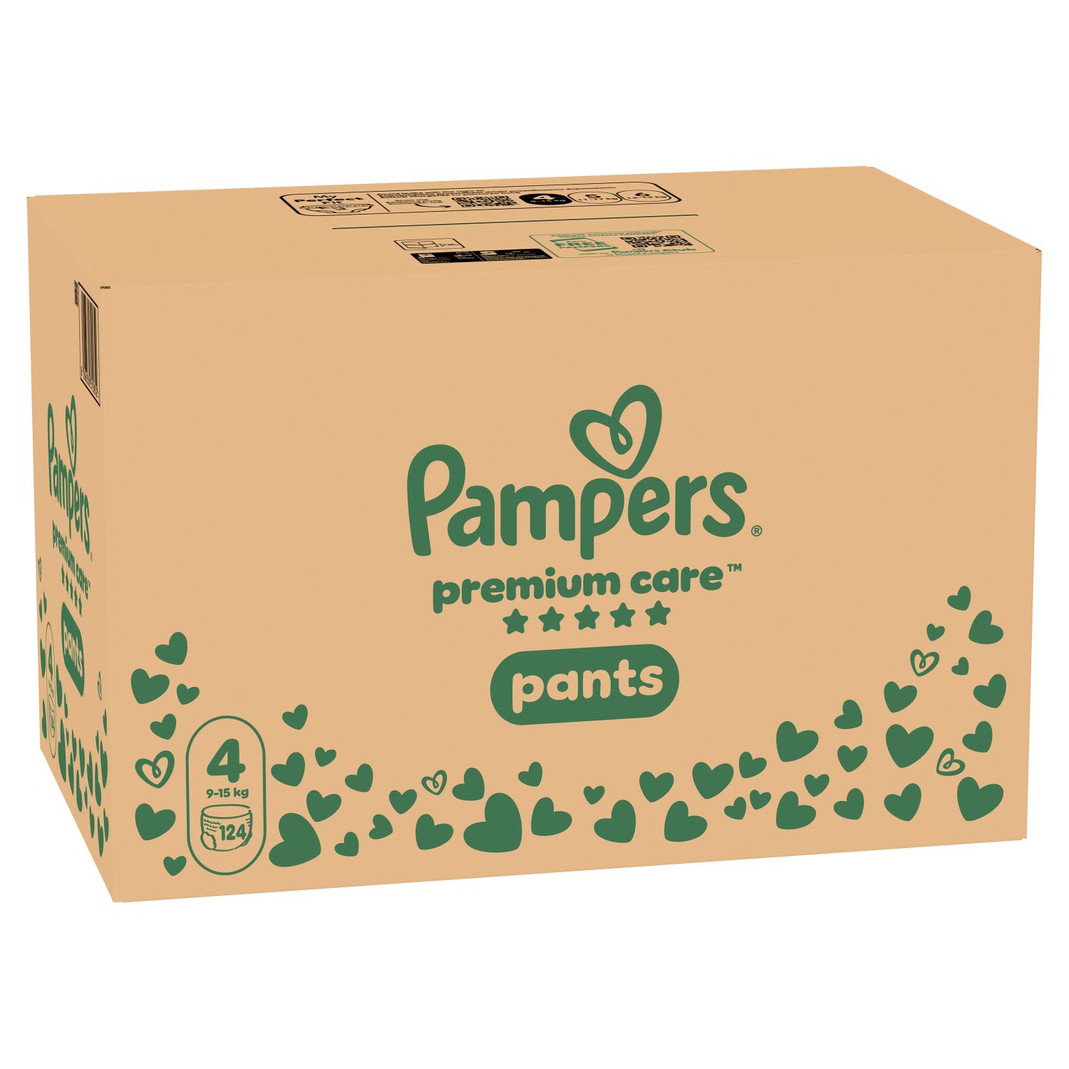 Pampers pants pel.prem.care month.S4 9-15kg124kom