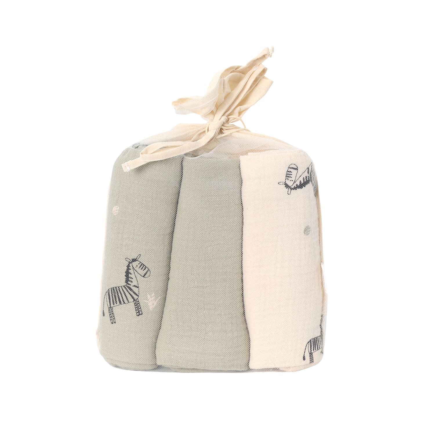 Lillo&Pippo pelena od muslina 70x70cm 3/1, Zebra 
