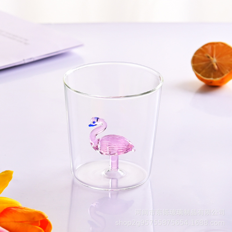 Cute&Cool HOME staklena čaša sa flamingosom,400ml 