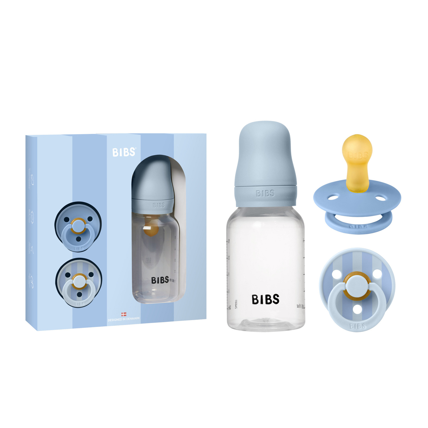 BIBS STUDIO set laže i flašica Baby blue 