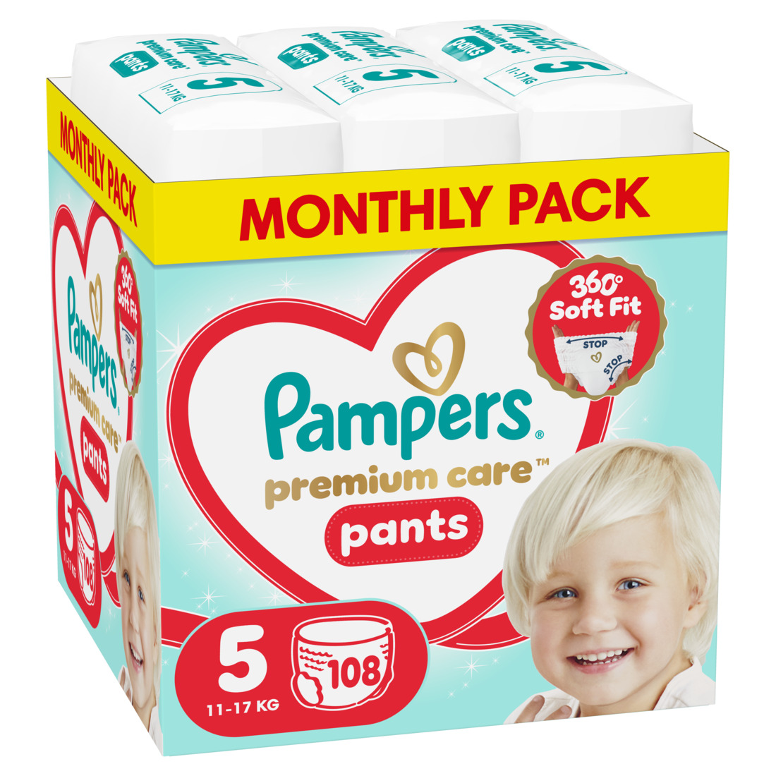 Pampers pants pelene monthly 5 prem.11-17kg 108kom