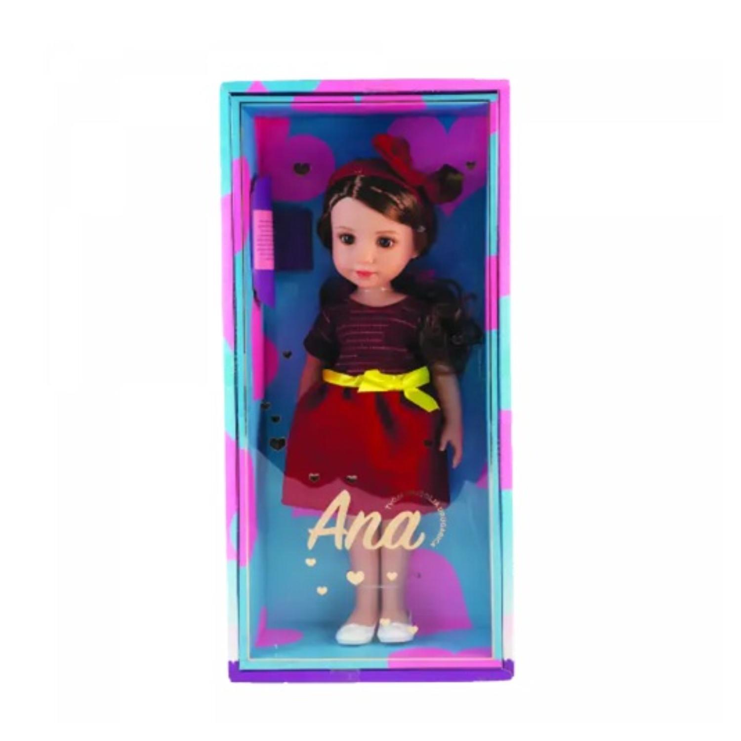 Lutka Ana bordo haljina, 38cm 