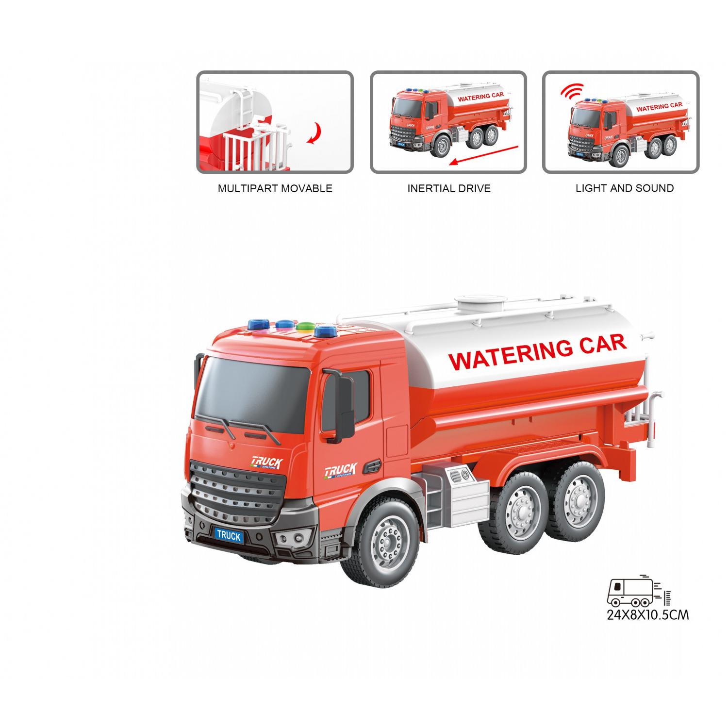Kamion 1:18 cisterna crvena sa zvukom i svetlom 