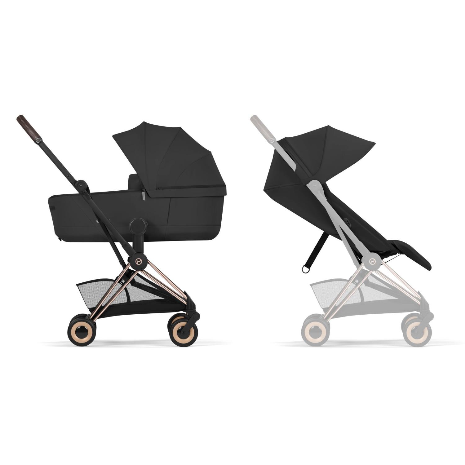 Cybex duo sistem Coya, Sepia Black (rosegold ram) 