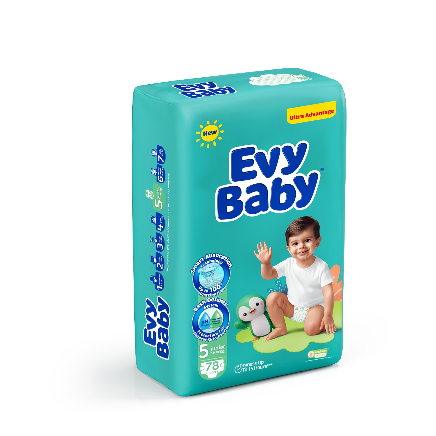 Evy baby pelene ULTRA junior 5, 11-18kg, 78kom 