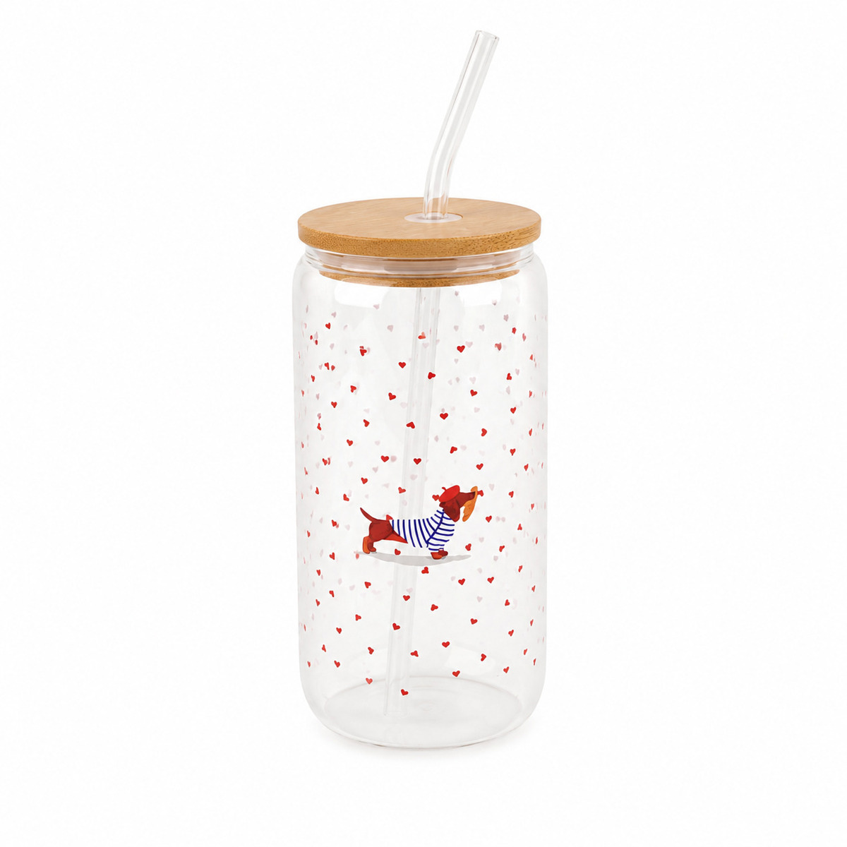 Be cute staklena čaša jazavičar plavi 500ml