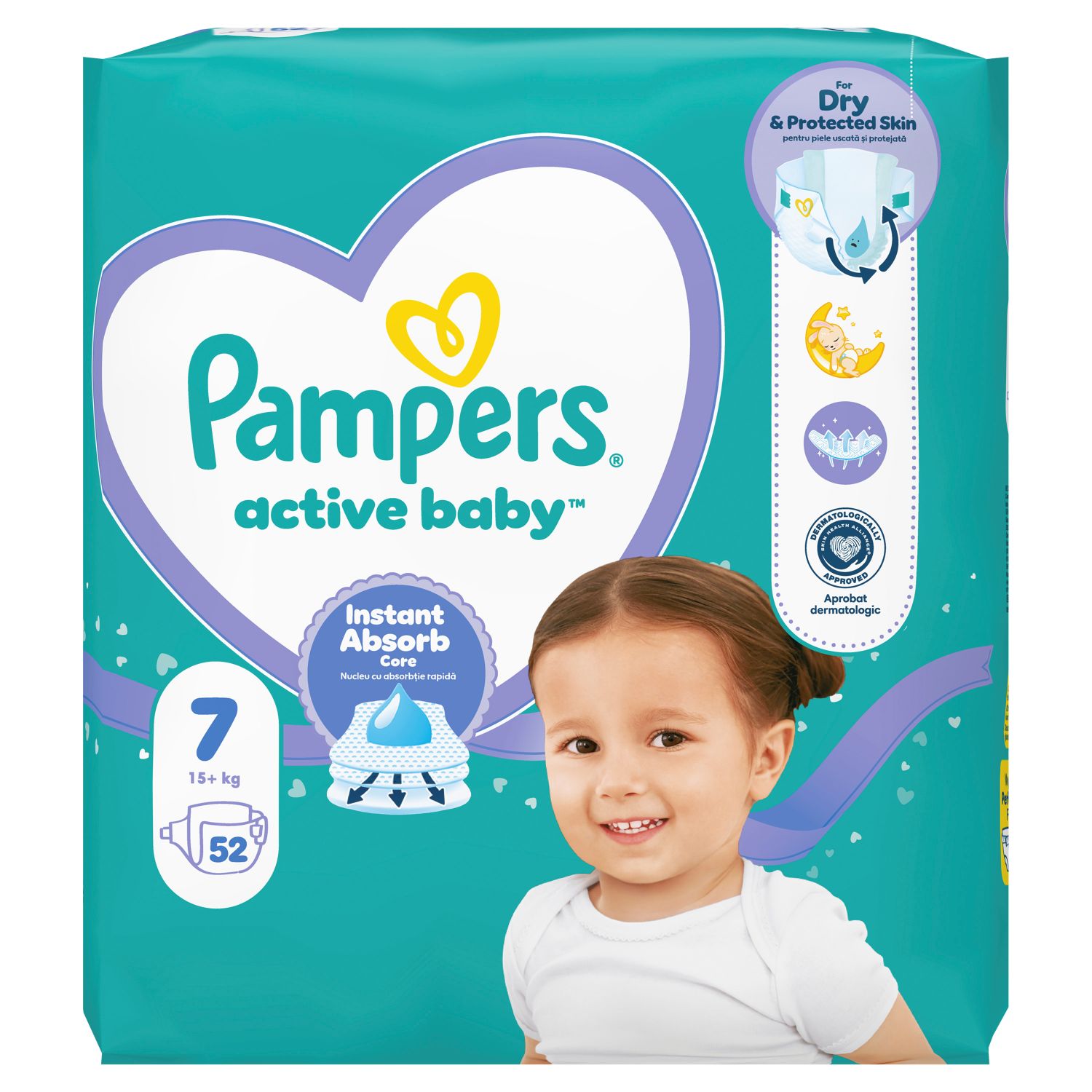 Pampers pelene active baby GP 7 ex.large15kg+52kom