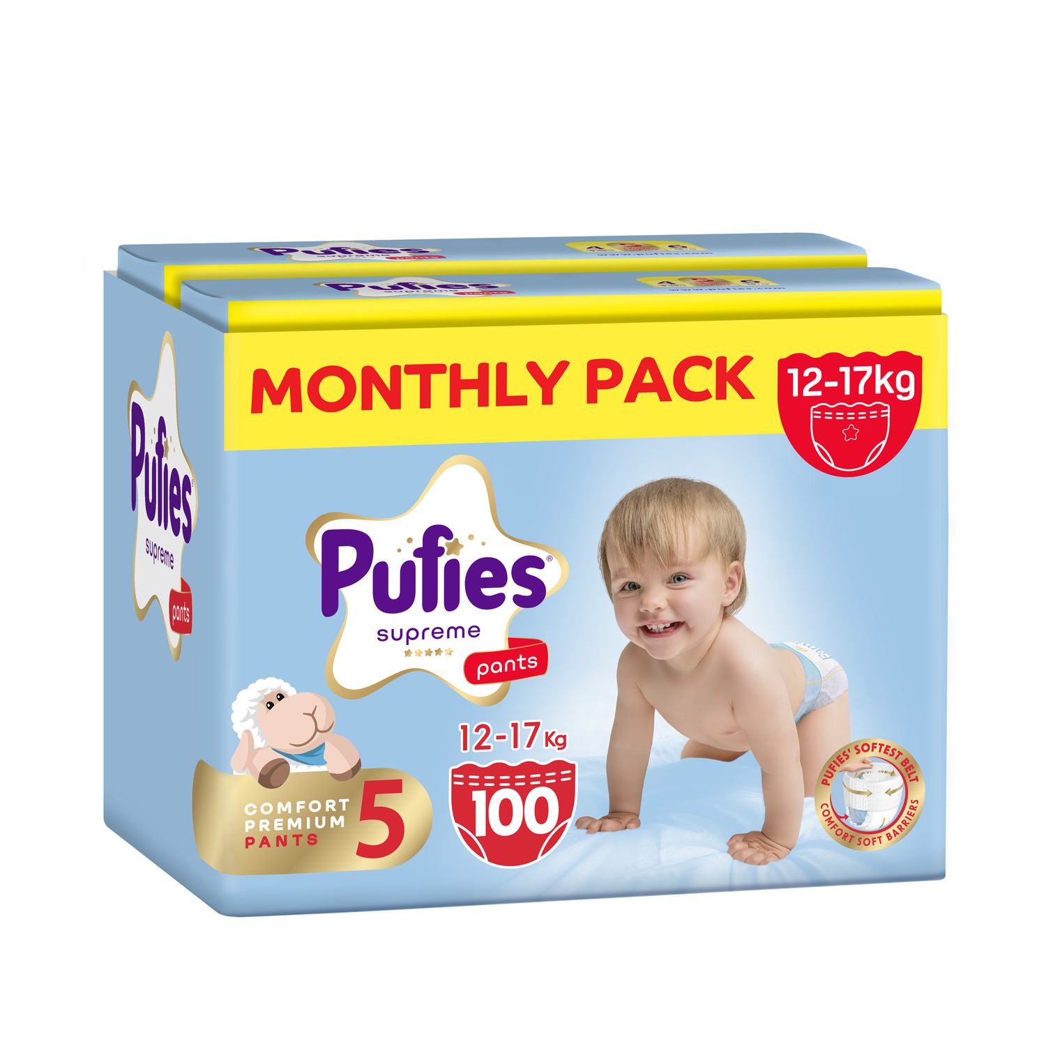 Pufies pelene supreme monthly pants5 12-17kg100kom 