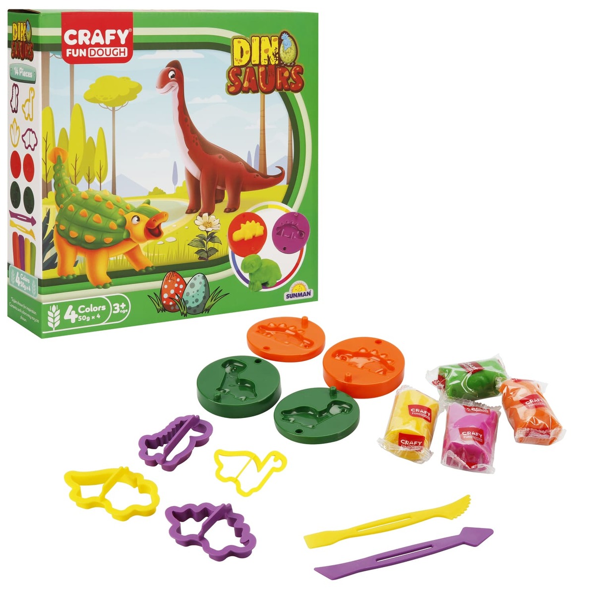 Sunman plastelin set dinosaurusi 