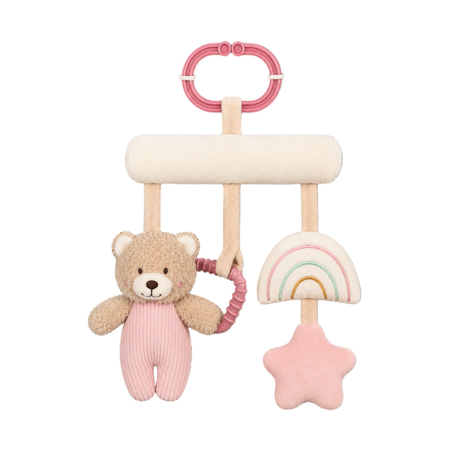 Cute&Cool plišani meda za kolica sa zvečkom roze